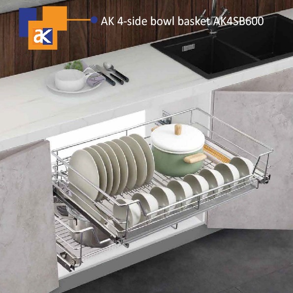 Buy Ak Soft Close 4 Side Bowl Basket - 600mm - 565x460x180 Online | Manufacturing Production Services | Qetaat.com